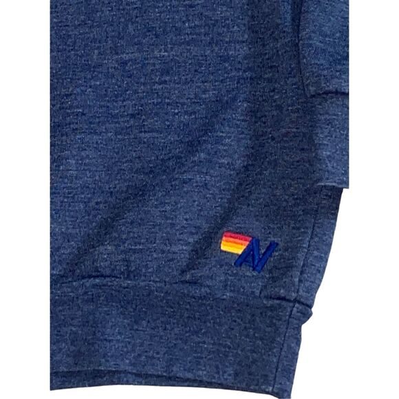 Aviator Nation Wm’s Sz XS Blue Neon Bolt Chevron Crew Neck Sweatshirt - Picture 4 of 7